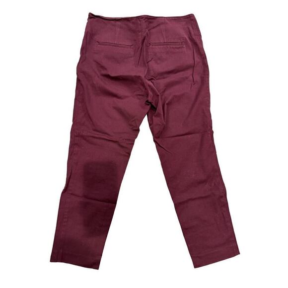 A New Day Burgundy Cotton Cropped Pants Size 8 - Picture 2 of 5